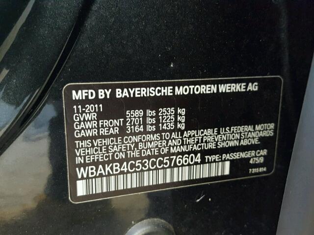 WBAKB4C53CC576604 - 2012 BMW 740 LI BLACK photo 10