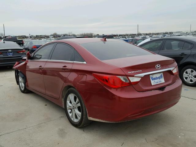 5NPEB4ACXBH045324 - 2011 HYUNDAI SONATA GLS RED photo 3