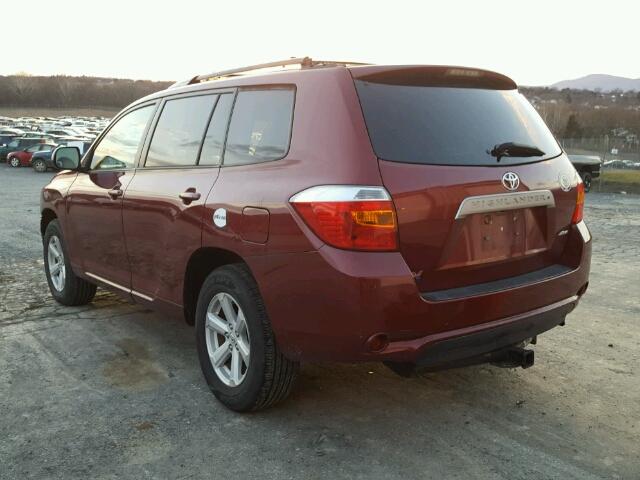 5TDJK3EH7AS036586 - 2010 TOYOTA HIGHLANDER RED photo 3