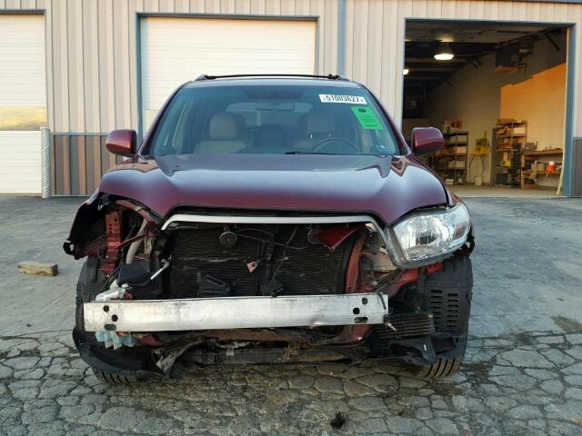 5TDJK3EH7AS036586 - 2010 TOYOTA HIGHLANDER RED photo 9