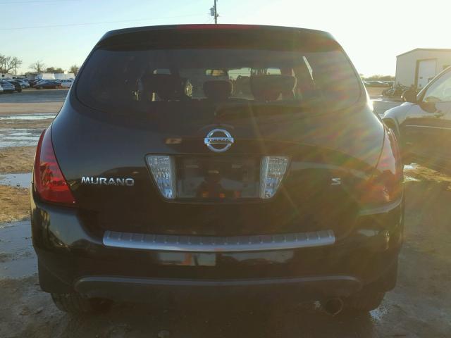 JN8AZ08T06W429769 - 2006 NISSAN MURANO SL BLACK photo 9