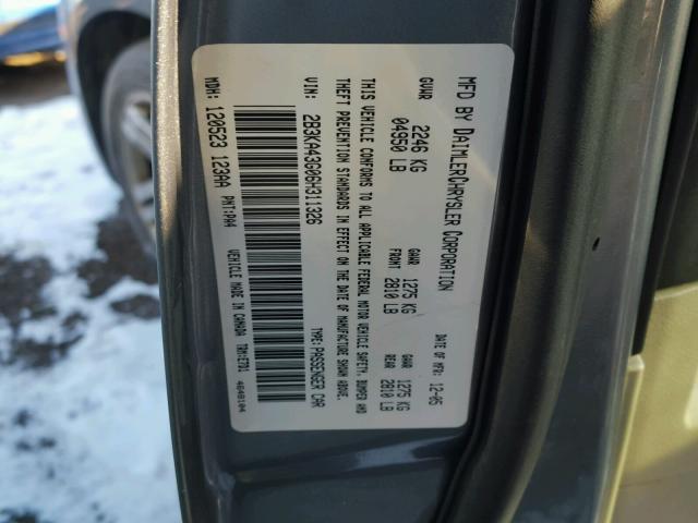 2B3KA43G06H311326 - 2006 DODGE CHARGER SE GRAY photo 10