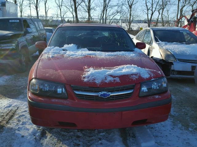 2G1WF52E949314653 - 2004 CHEVROLET IMPALA RED photo 10