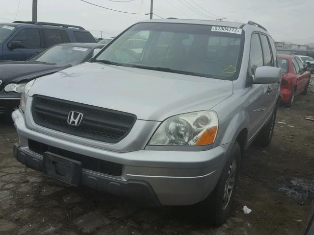 2HKYF18555H537528 - 2005 HONDA PILOT EXL SILVER photo 2