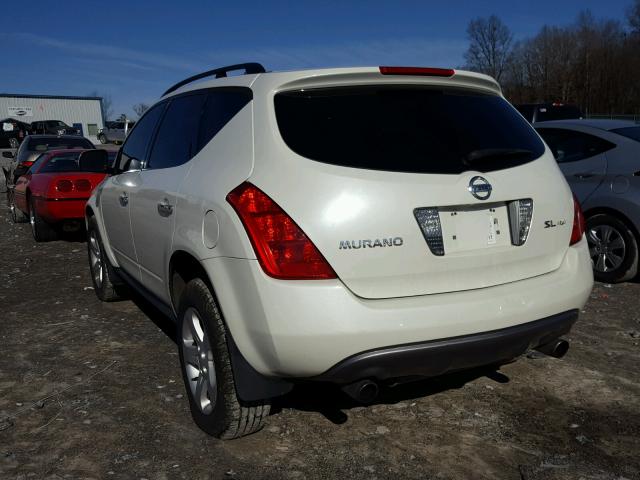 JN8AZ08W35W410884 - 2005 NISSAN MURANO SL WHITE photo 3