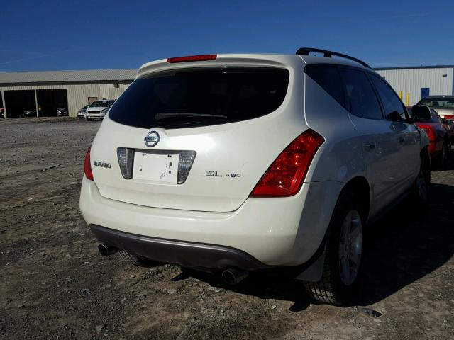 JN8AZ08W35W410884 - 2005 NISSAN MURANO SL WHITE photo 4