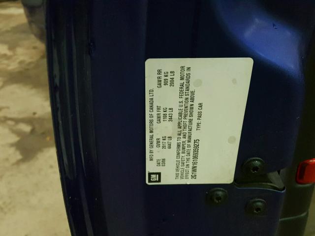 2G1WN161069359275 - 2006 CHEVROLET MONTE CARL ლურჯი ფოტო 10