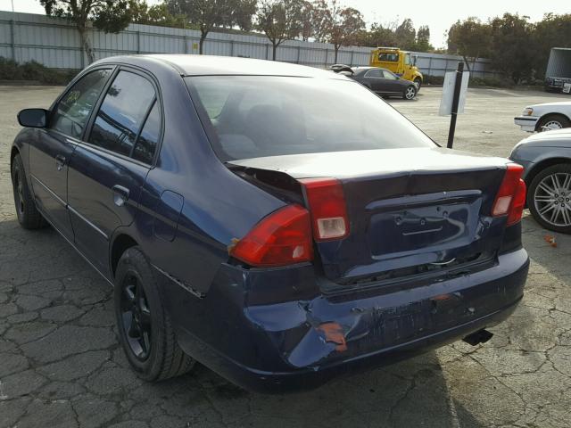 2HGES26701H573740 - 2001 HONDA CIVIC EX 蓝色 照片 3