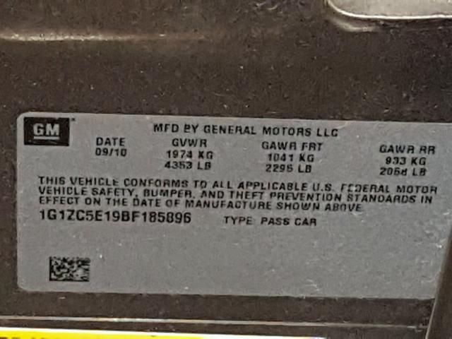 1G1ZC5E19BF185896 - 2011 CHEVROLET MALIBU 1LT თაფლისფერი ფოტო 10