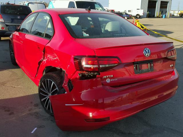 3VWD17AJXGM243544 - 2016 VOLKSWAGEN JETTA SPOR RED photo 3