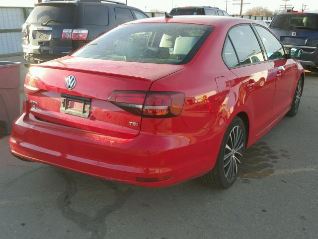 3VWD17AJXGM243544 - 2016 VOLKSWAGEN JETTA SPOR RED photo 4