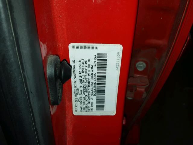 5Y2SL62884Z405515 - 2004 PONTIAC VIBE RED photo 10