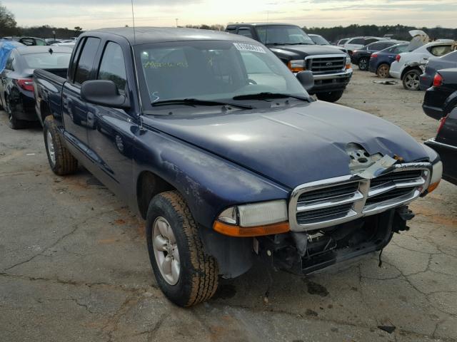 1D7HL38N14S570469 - 2004 DODGE DAKOTA QUA BLUE photo 1