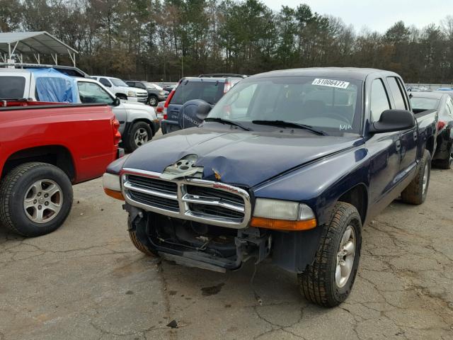 1D7HL38N14S570469 - 2004 DODGE DAKOTA QUA BLUE photo 2