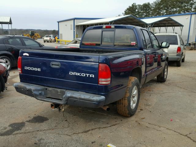 1D7HL38N14S570469 - 2004 DODGE DAKOTA QUA BLUE photo 4