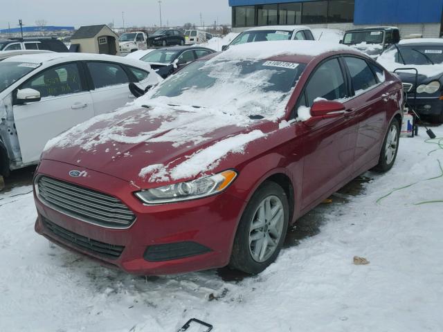 3FA6P0H7XER148483 - 2014 FORD FUSION SE RED photo 2