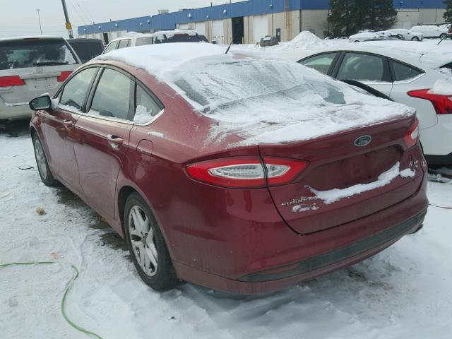 3FA6P0H7XER148483 - 2014 FORD FUSION SE RED photo 3