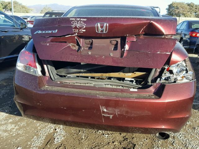 JHMCP26418C054897 - 2008 HONDA ACCORD LXP MAROON photo 9