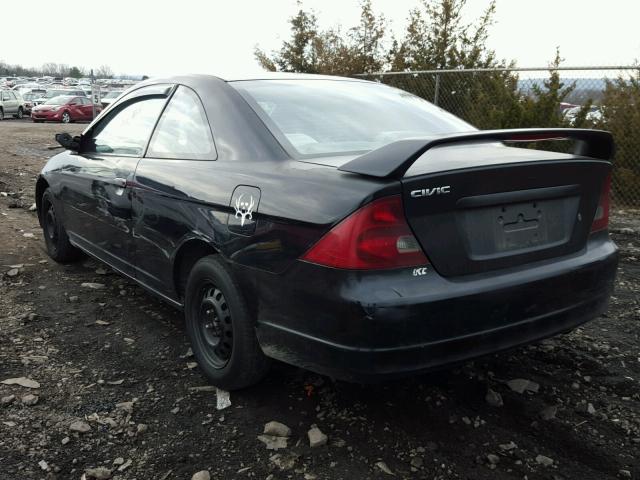 1HGEM22921L043077 - 2001 HONDA CIVIC SI BLACK photo 3