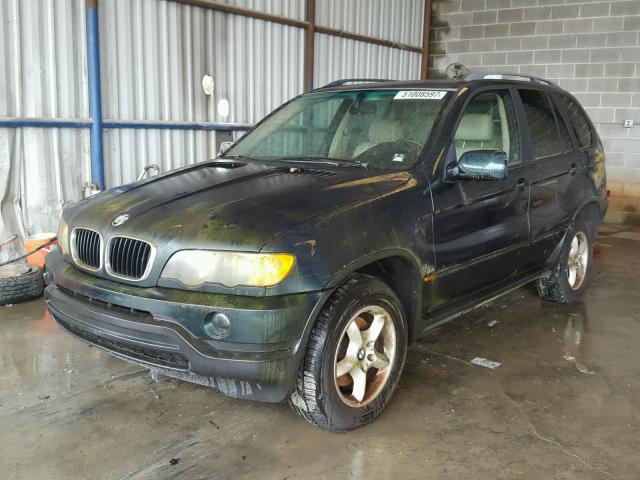 WBAFA53581LM70608 - 2001 BMW X5 3.0I GREEN photo 2