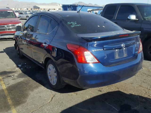 3N1CN7AP9DL895082 - 2013 NISSAN VERSA S BLUE photo 3