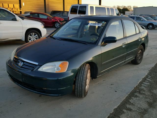 2HGES26732H572339 - 2002 HONDA CIVIC EX GREEN photo 2