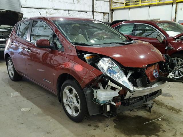 1N4AZ0CP1EC340417 - 2014 NISSAN LEAF S RED photo 1