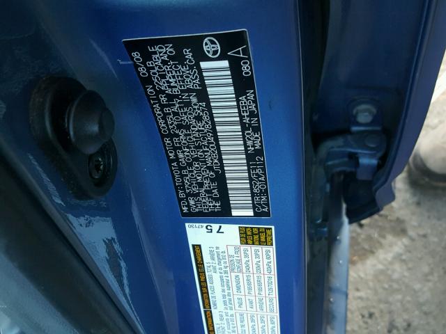 JTDKB20U497828574 - 2009 TOYOTA PRIUS BLUE photo 10