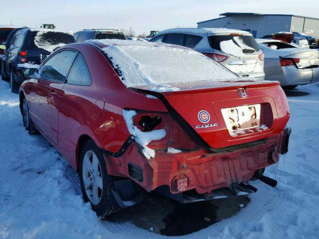 2HGFG12807H556461 - 2007 HONDA CIVIC EX RED photo 3