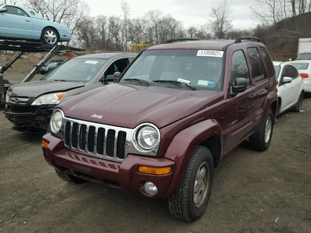 1J8GL58K42W215611 - 2002 JEEP LIBERTY LI BURGUNDY photo 2