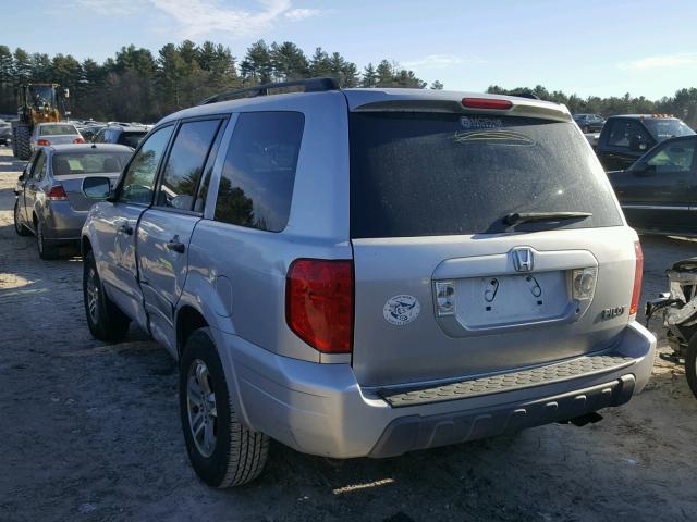 5FNYF18625B025667 - 2005 HONDA PILOT EXL SILVER photo 3