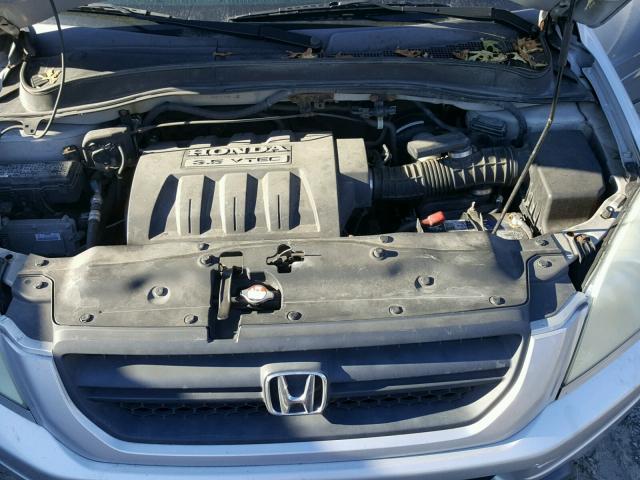 5FNYF18625B025667 - 2005 HONDA PILOT EXL SILVER photo 7