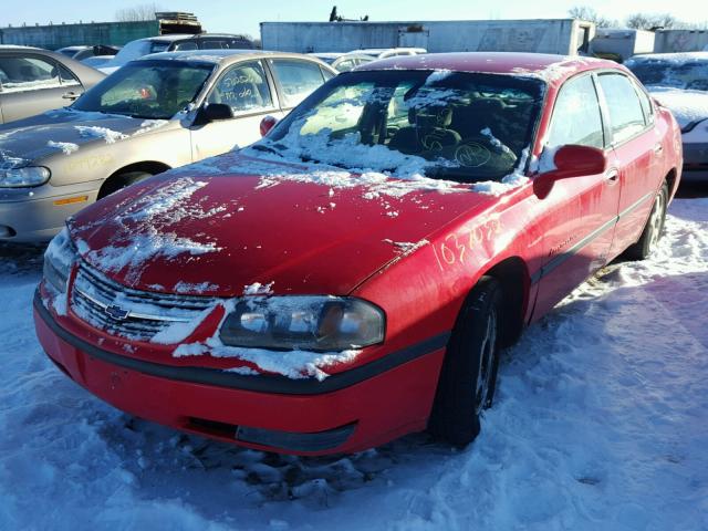 2G1WH55K219335092 - 2001 CHEVROLET IMPALA LS RED photo 2