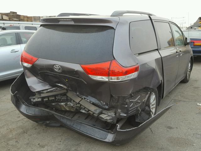 5TDYK3DC5DS384234 - 2013 TOYOTA SIENNA XLE CHARCOAL photo 4