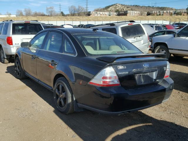 1FAHP27WX8G126931 - 2008 FORD TAURUS SEL BLACK photo 3