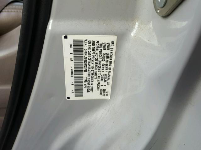 5FNRL18033B133768 - 2003 HONDA ODYSSEY EX SILVER photo 10