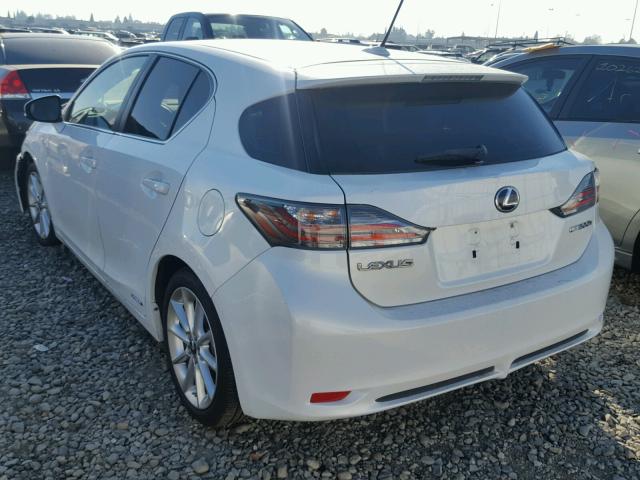 JTHKD5BH4C2121490 - 2012 LEXUS CT 200 WHITE photo 3