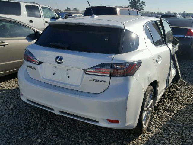 JTHKD5BH4C2121490 - 2012 LEXUS CT 200 WHITE photo 4