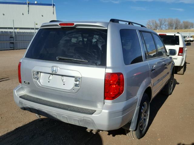 5FNYF18555B016632 - 2005 HONDA PILOT EXL SILVER photo 4