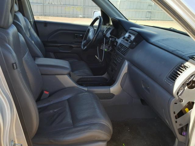 5FNYF18555B016632 - 2005 HONDA PILOT EXL SILVER photo 5