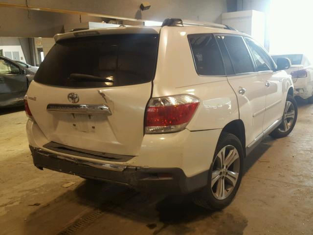 5TDYK3EH8BS035110 - 2011 TOYOTA HIGHLANDER WHITE photo 4