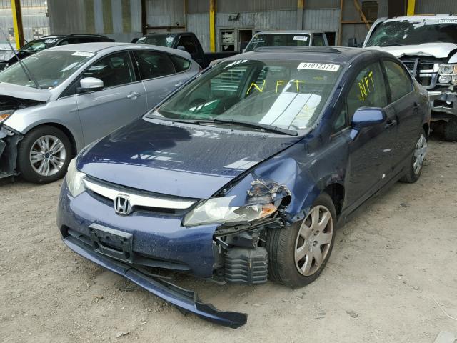 1HGFA16596L149757 - 2006 HONDA CIVIC LX BLUE photo 2