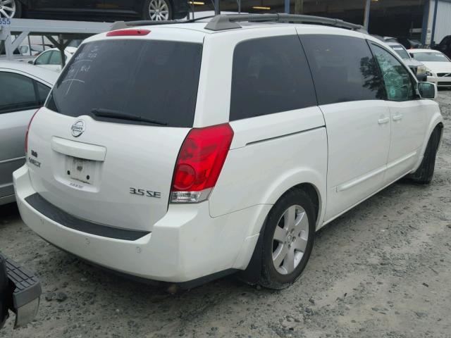 5N1BV28U35N115906 - 2005 NISSAN QUEST S WHITE photo 4