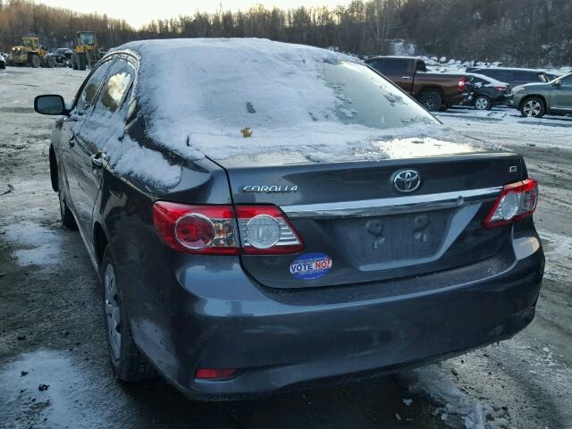 2T1BU4EE2BC685426 - 2011 TOYOTA COROLLA BA GRAY photo 3