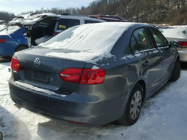 3VW1K7AJ1EM388758 - 2014 VOLKSWAGEN JETTA BASE GRAY photo 4