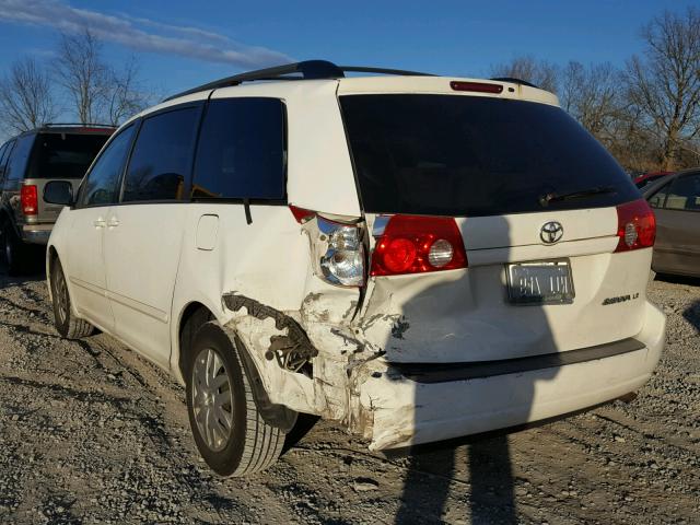 5TDZK23CX8S122103 - 2008 TOYOTA SIENNA CE WHITE photo 3