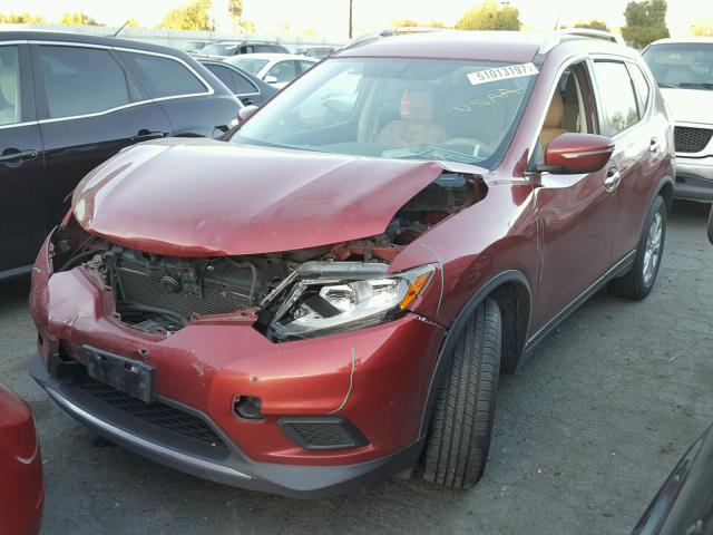 5N1AT2ML4EC754628 - 2014 NISSAN ROGUE S RED photo 2