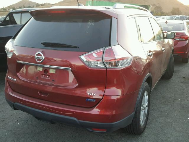 5N1AT2ML4EC754628 - 2014 NISSAN ROGUE S RED photo 4