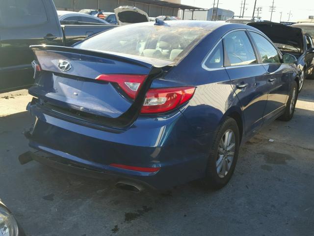 5NPE24AFXGH367673 - 2016 HYUNDAI SONATA SE BLUE photo 4