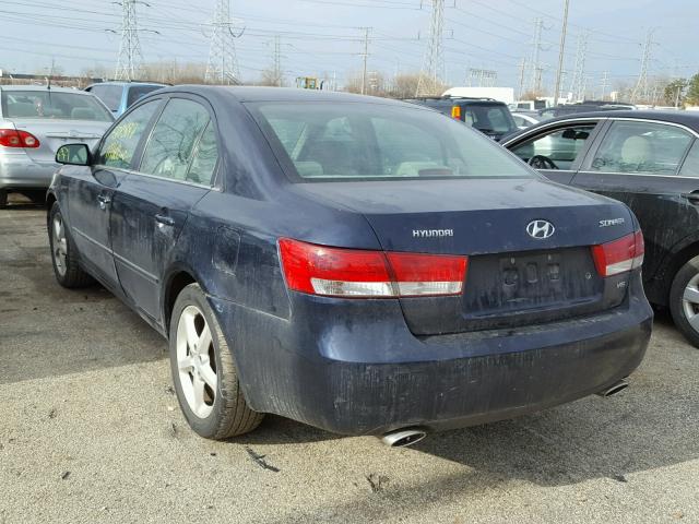 5NPEU46F76H115784 - 2006 HYUNDAI SONATA GLS BLUE photo 3